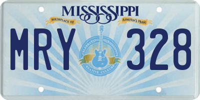 MS license plate MRY328