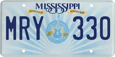 MS license plate MRY330
