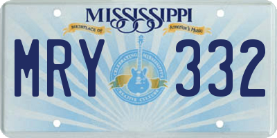 MS license plate MRY332