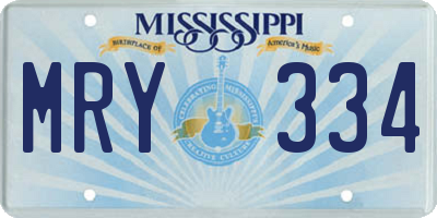 MS license plate MRY334