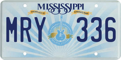 MS license plate MRY336
