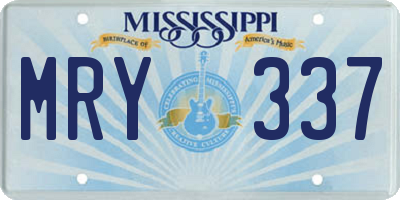 MS license plate MRY337