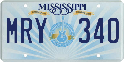 MS license plate MRY340