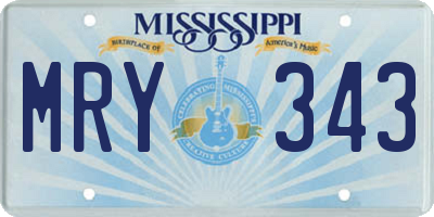 MS license plate MRY343