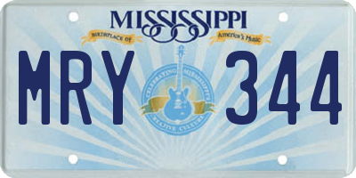 MS license plate MRY344