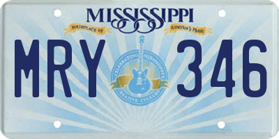 MS license plate MRY346