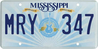MS license plate MRY347