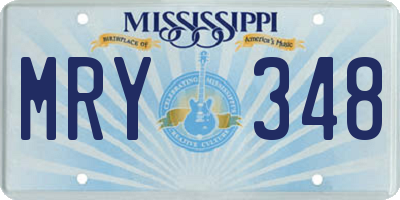MS license plate MRY348