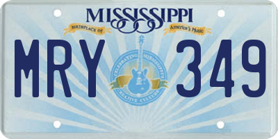 MS license plate MRY349