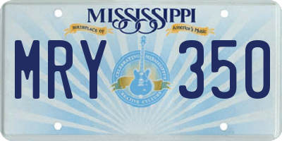 MS license plate MRY350