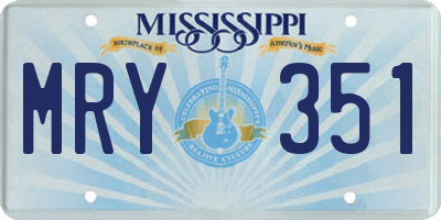 MS license plate MRY351