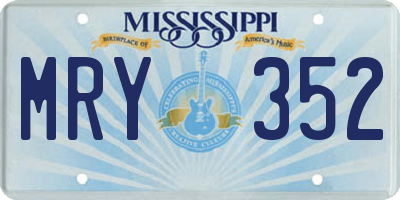 MS license plate MRY352