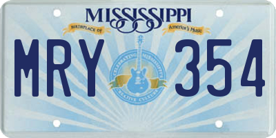 MS license plate MRY354