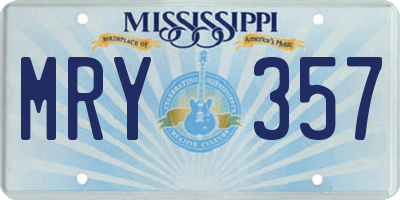 MS license plate MRY357