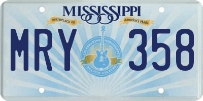 MS license plate MRY358
