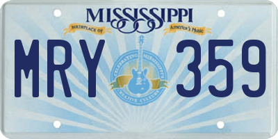 MS license plate MRY359