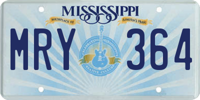 MS license plate MRY364