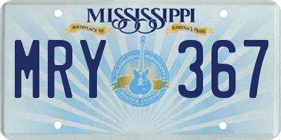 MS license plate MRY367