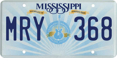 MS license plate MRY368