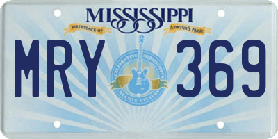 MS license plate MRY369