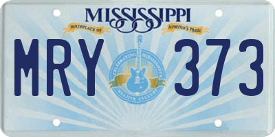 MS license plate MRY373