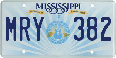 MS license plate MRY382