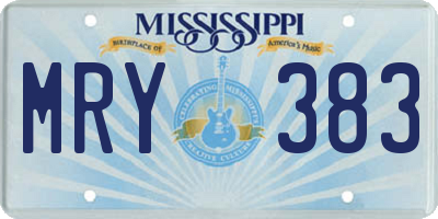 MS license plate MRY383
