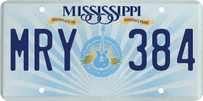 MS license plate MRY384