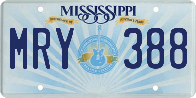 MS license plate MRY388