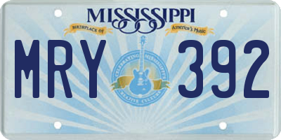 MS license plate MRY392