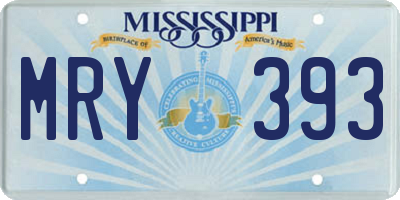 MS license plate MRY393