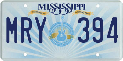 MS license plate MRY394