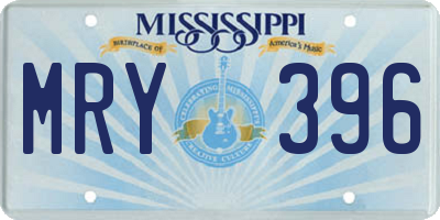 MS license plate MRY396