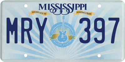 MS license plate MRY397