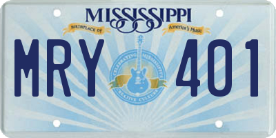 MS license plate MRY401