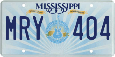 MS license plate MRY404