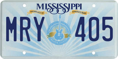 MS license plate MRY405