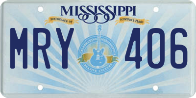MS license plate MRY406
