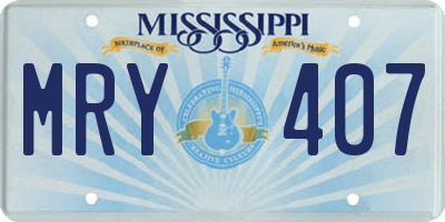 MS license plate MRY407