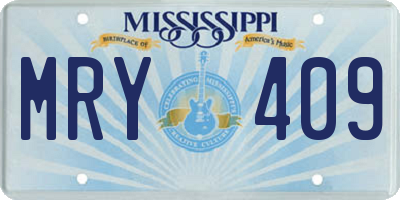 MS license plate MRY409
