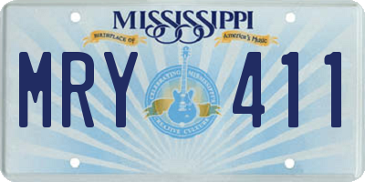 MS license plate MRY411