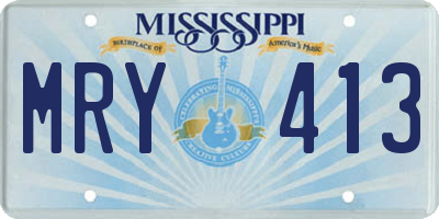 MS license plate MRY413