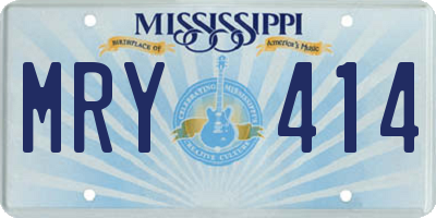 MS license plate MRY414