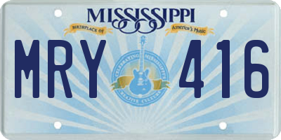 MS license plate MRY416