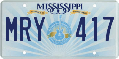 MS license plate MRY417