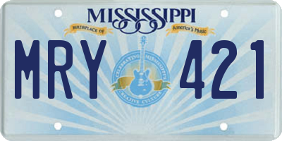 MS license plate MRY421