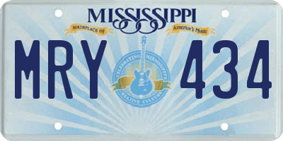 MS license plate MRY434