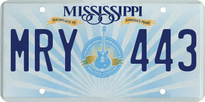 MS license plate MRY443