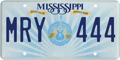 MS license plate MRY444