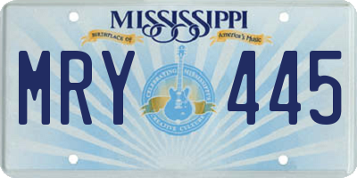 MS license plate MRY445